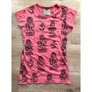 Ganesha deity Tee - coral - S